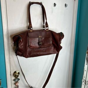 Brown Leather Men's Duffle Bag Vintage
